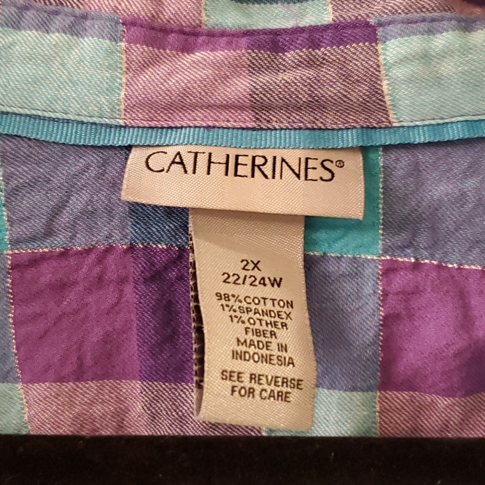 Colorful button down top - Picture 2 of 5